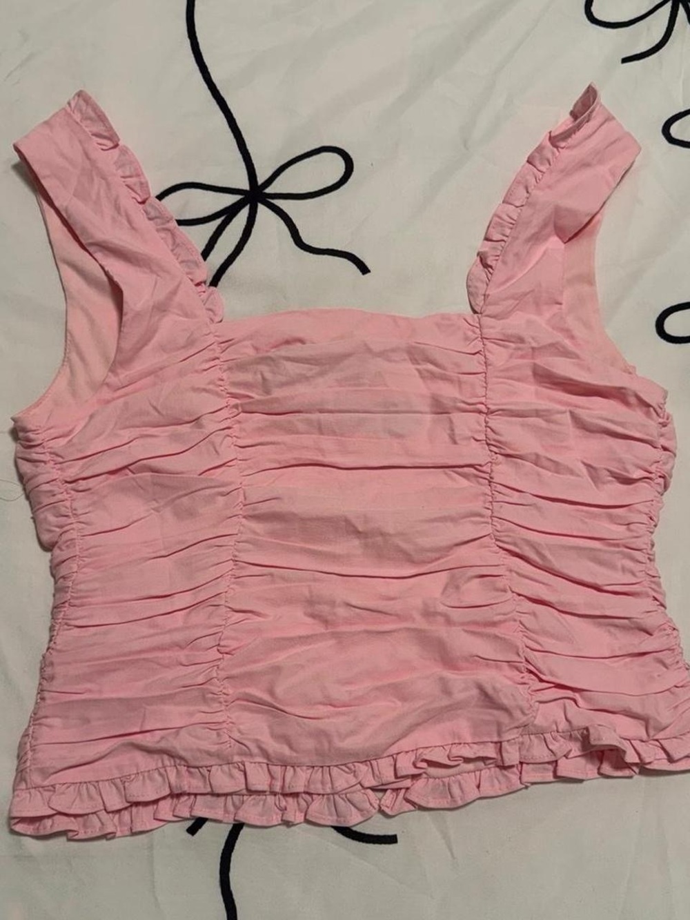 Pink Ruffle Ruched Top - Picture 4 of 5